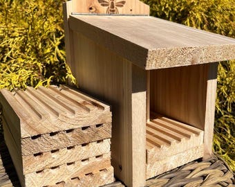 Eco Sally Pollinator HOTEL - Removable Block Easy Clean - Mason Bees Habitat Native Garden