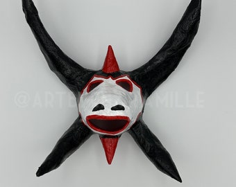 Vejigante Mask Small Paper Mache 4  horns number 20