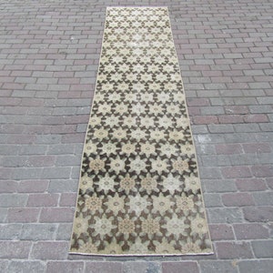 Vintage Deco Runner 2.7x10.2 ft, Vintage Unique Art Deco Runner Rug