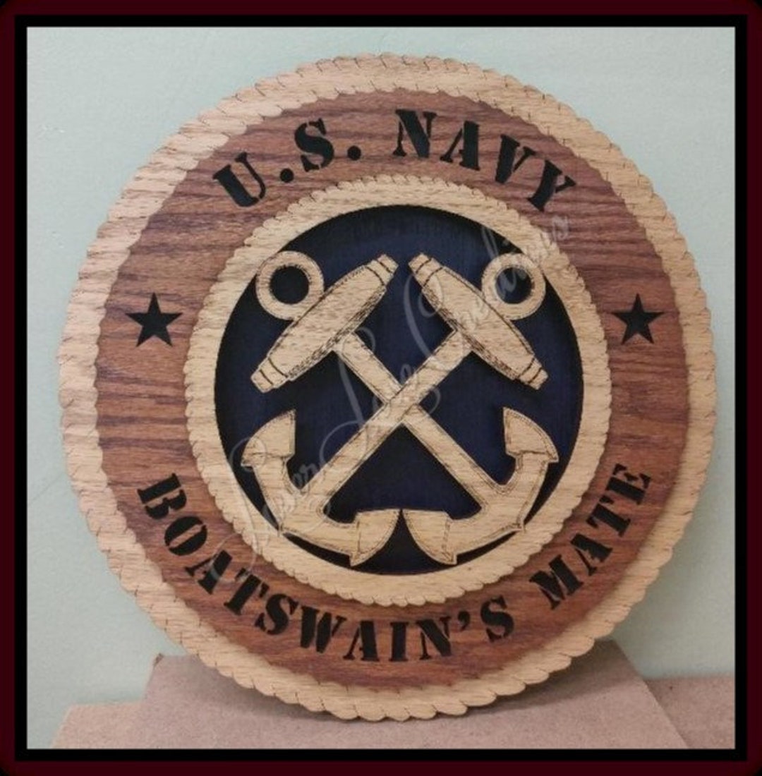 US Navy Boatswain's Mate Laser Cut 3D Wood Wall Etsy
