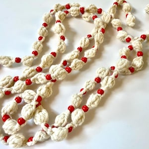 Crochet Popcorn and Cranberry Garland 10ft