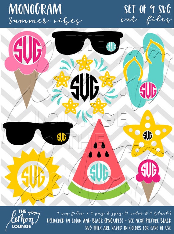 Download Summer Monogram svg 9 Summer monogram svg beach svg | Etsy