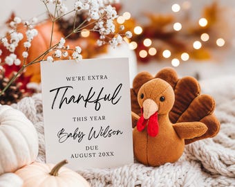 Thanksgiving-Schwangerschaftsankündigung: Kürbis-Fall-Baby-Türkei (Digital)
