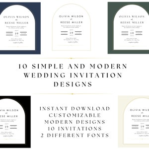 Modern Wedding Invitation | Wedding Invitation Templates | Customizable Wedding Invites | Editable Modern Wedding Invitation | Elegant