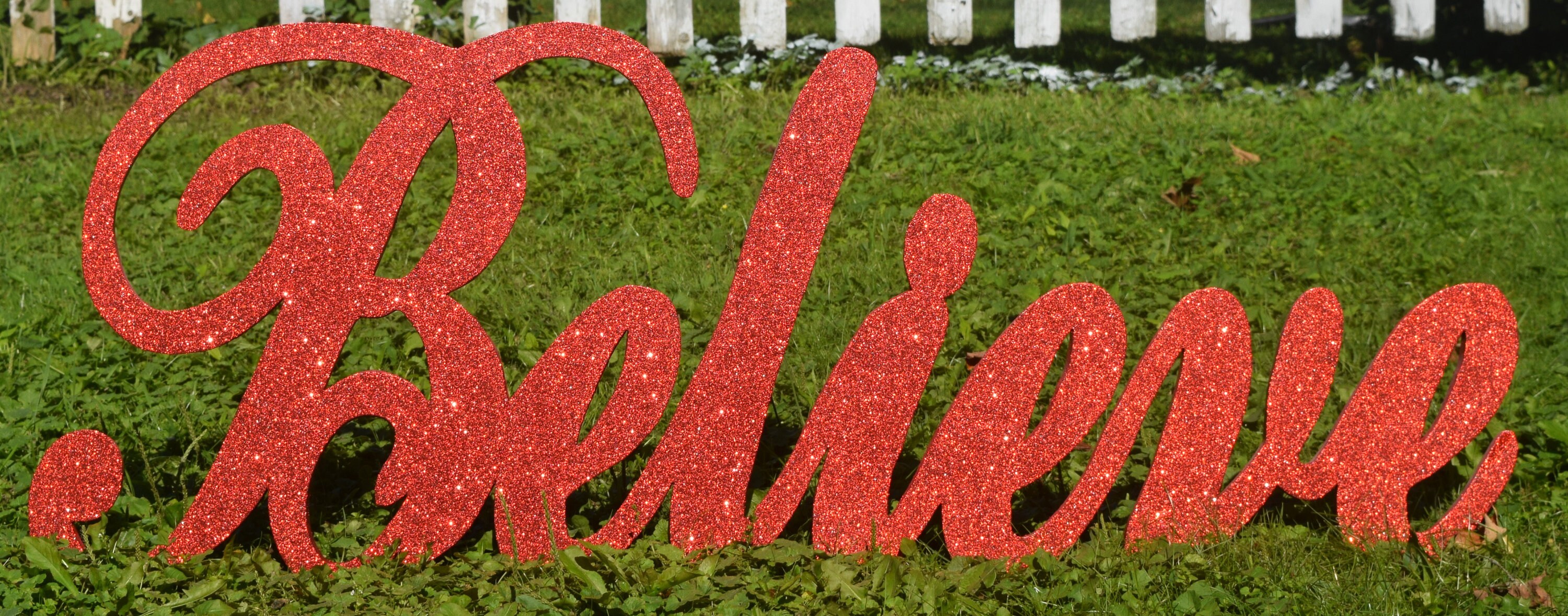 BELIEVE Christmas Yard Sign Outdoor Christmas Yard Art Etsy