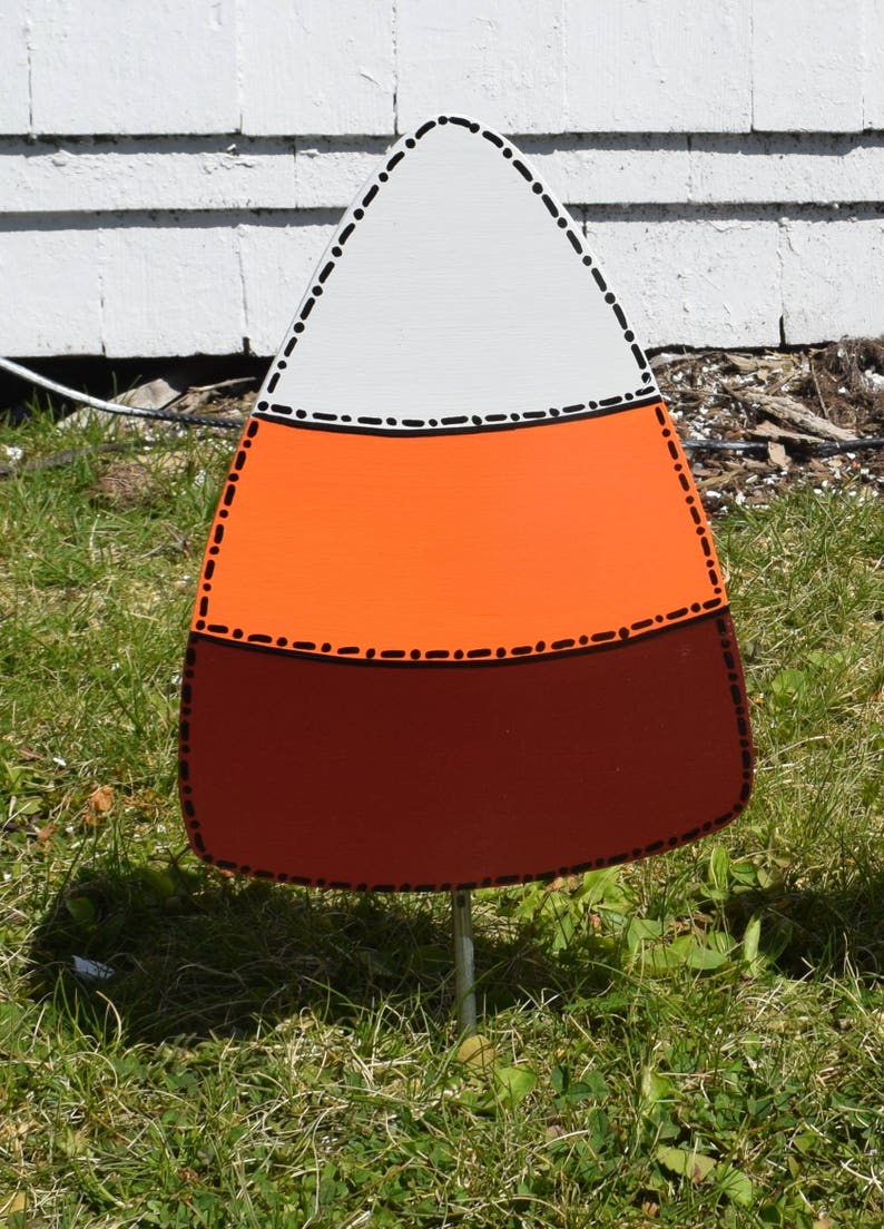 1 Fall Harvest Candy Corn Yard Stakes Thanksgiving Outdoor Etsy