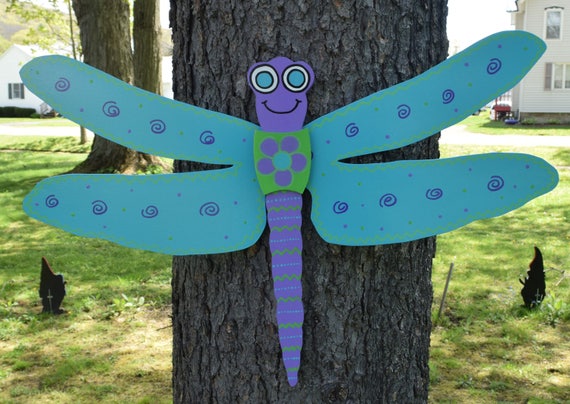 3 Set Dragonfly Yard Art Dragonfly Outdoor Wall Decor Etsy