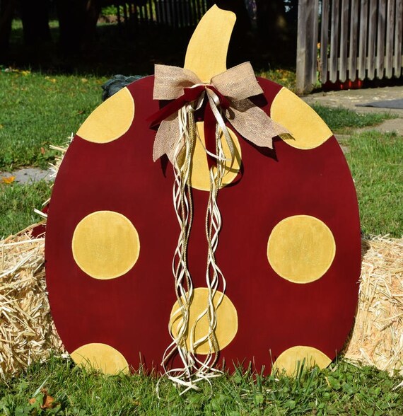 Large Fall Thanksgiving Pumpkin 3 Piece Yard Stake Set Etsy