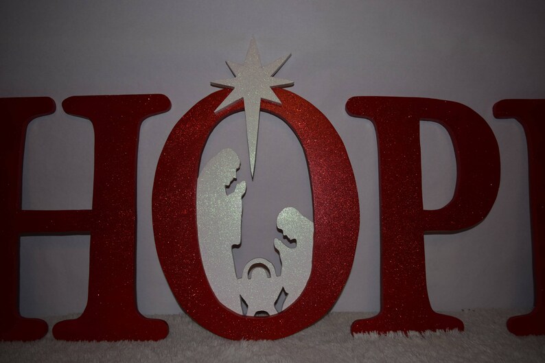 Mini HOPE Christmas Nativity Yard Sign Outdoor Christmas Yard | Etsy