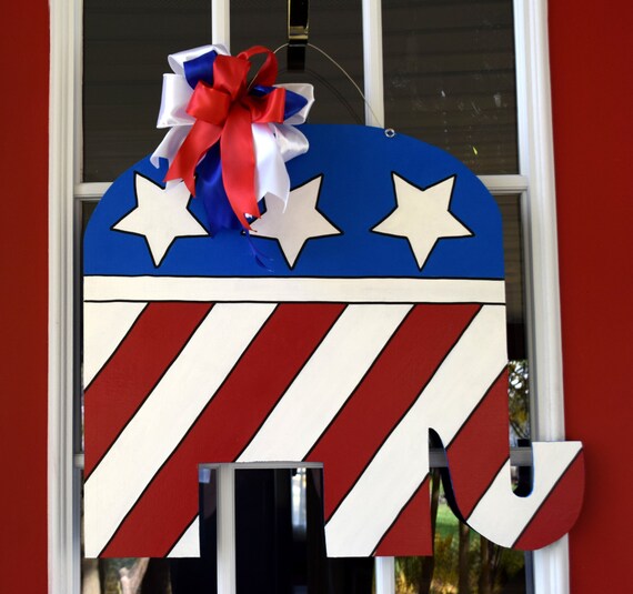 Republican Elephant Door Hanger Patriotic Door Hanger Election Day Door Hanger