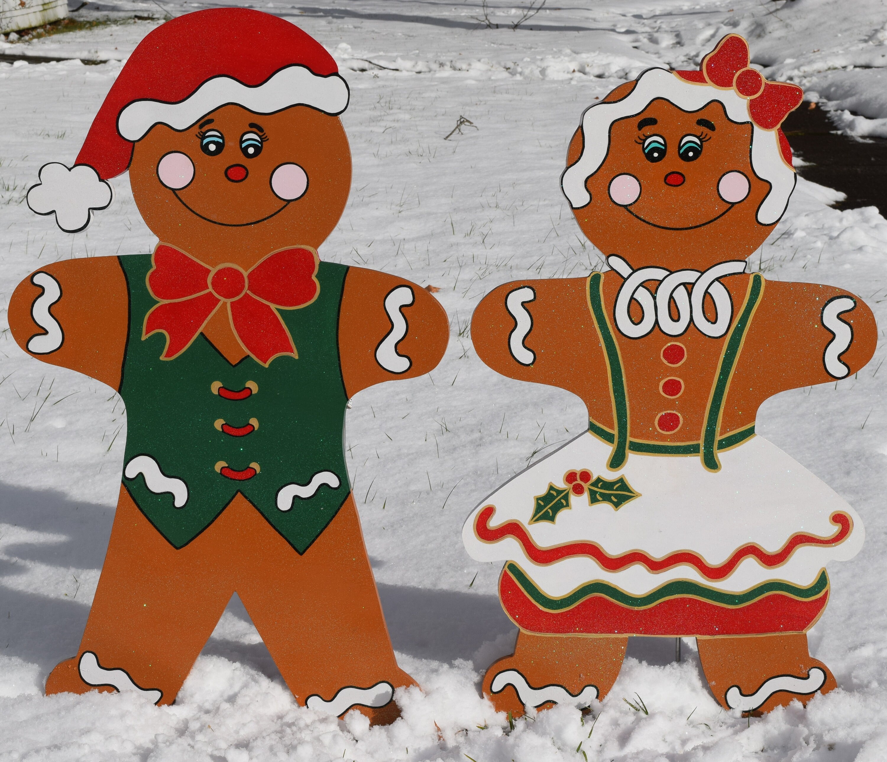 Sparkly Gingerbread Man Yard Stakes Gingerbread Yard Etsy
