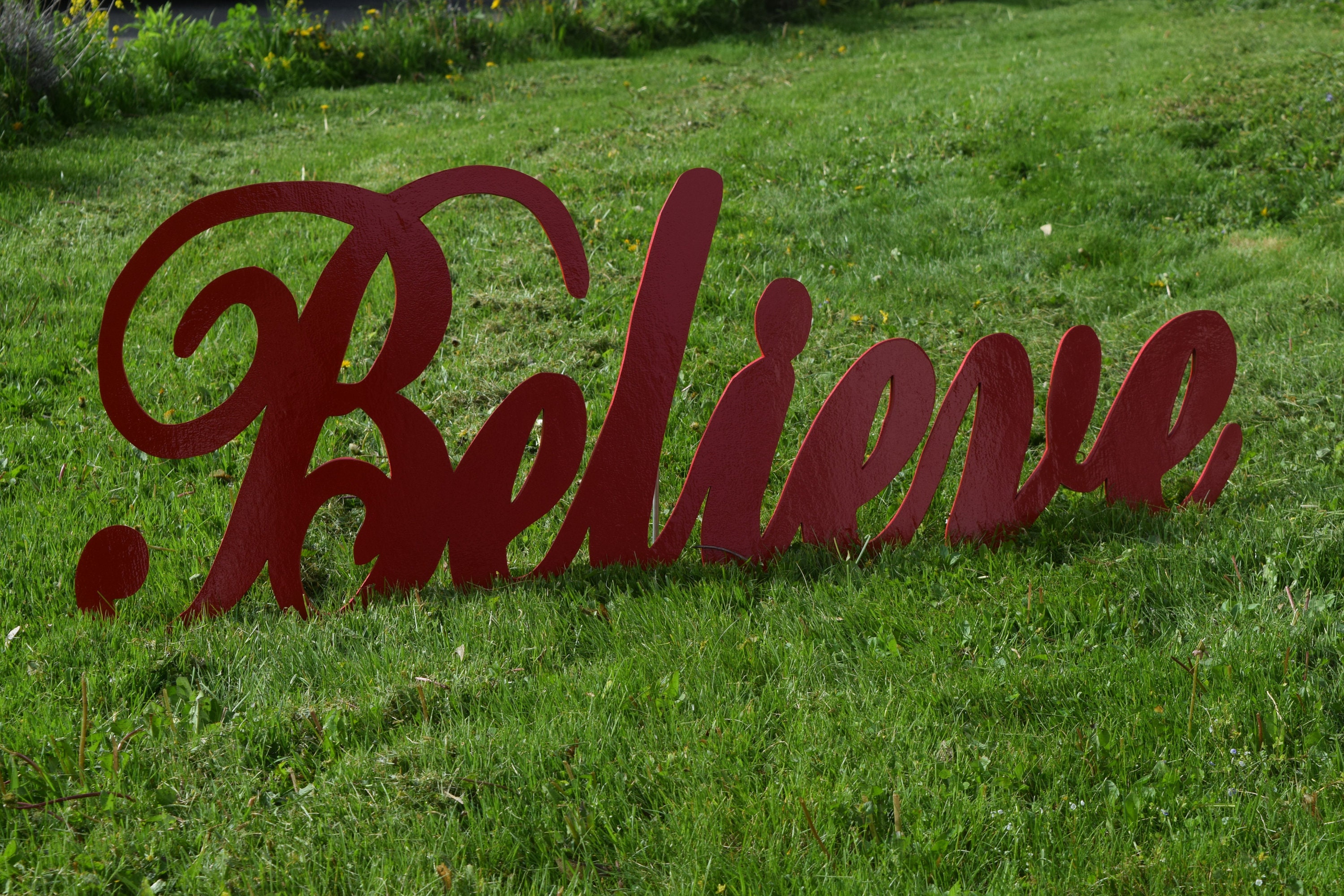 BELIEVE Christmas Yard Sign Outdoor Christmas Yard Art Etsy