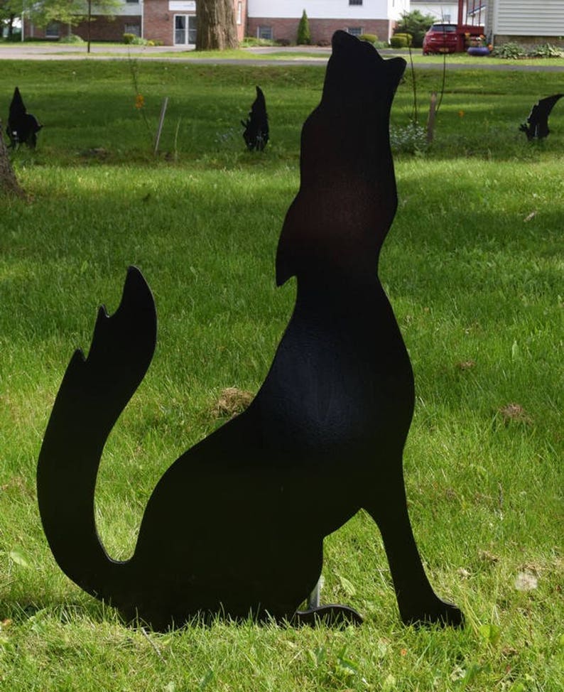 Coyote Yard Art Shadow Art Coyote Yard Silhouette Coyote Etsy