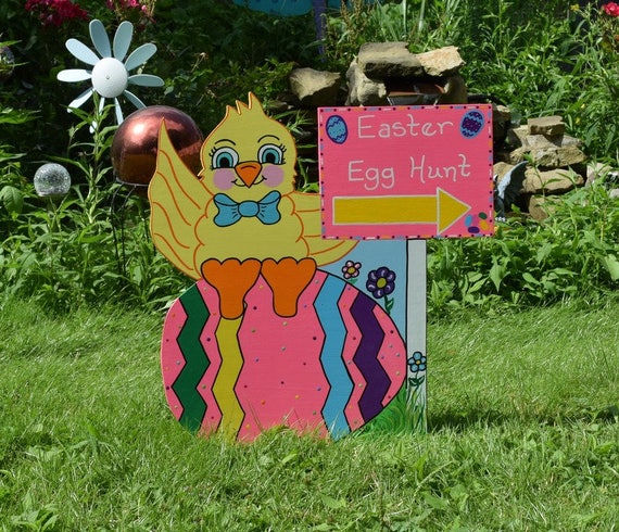 Easter Chick Yard Art Outdoor Easter Chick Decoration Etsy