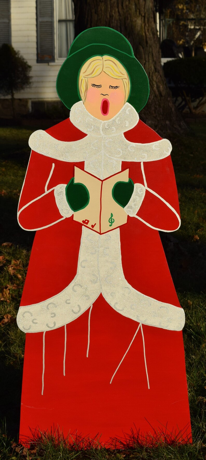 7 Piece Victorian Christmas Carolers Yard Art Stakes Etsy