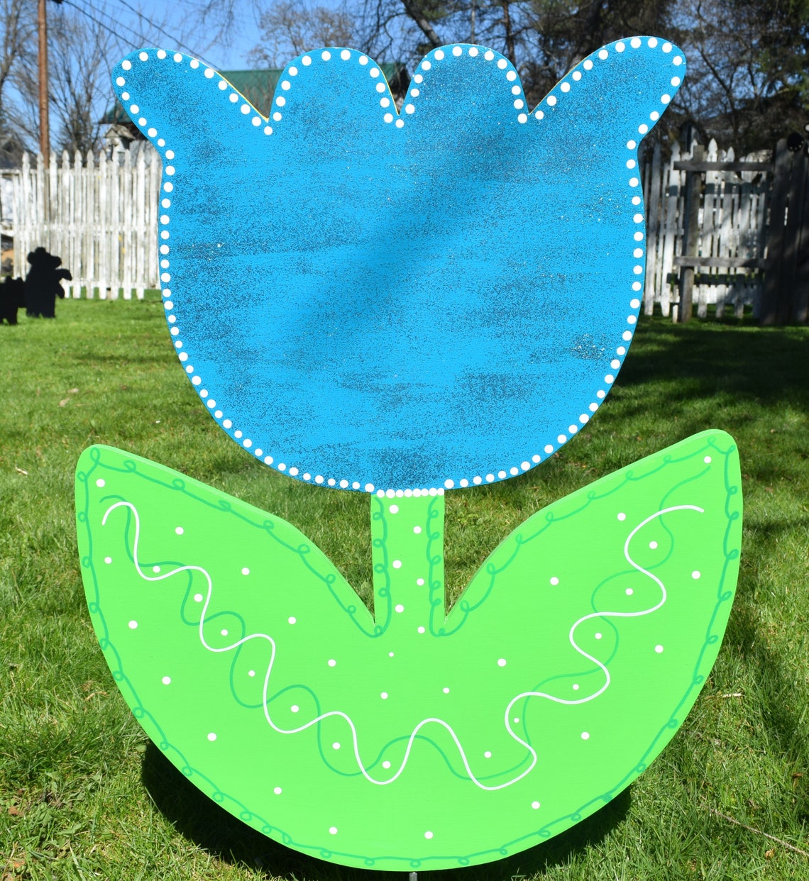 Tulip Yard Art Stakes Wood Painted Tulip Garden Stake Spring Etsy