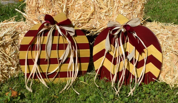 Chevron And Striped Pumpkinsthanksgiving Outdoor Decor Yard Etsy
