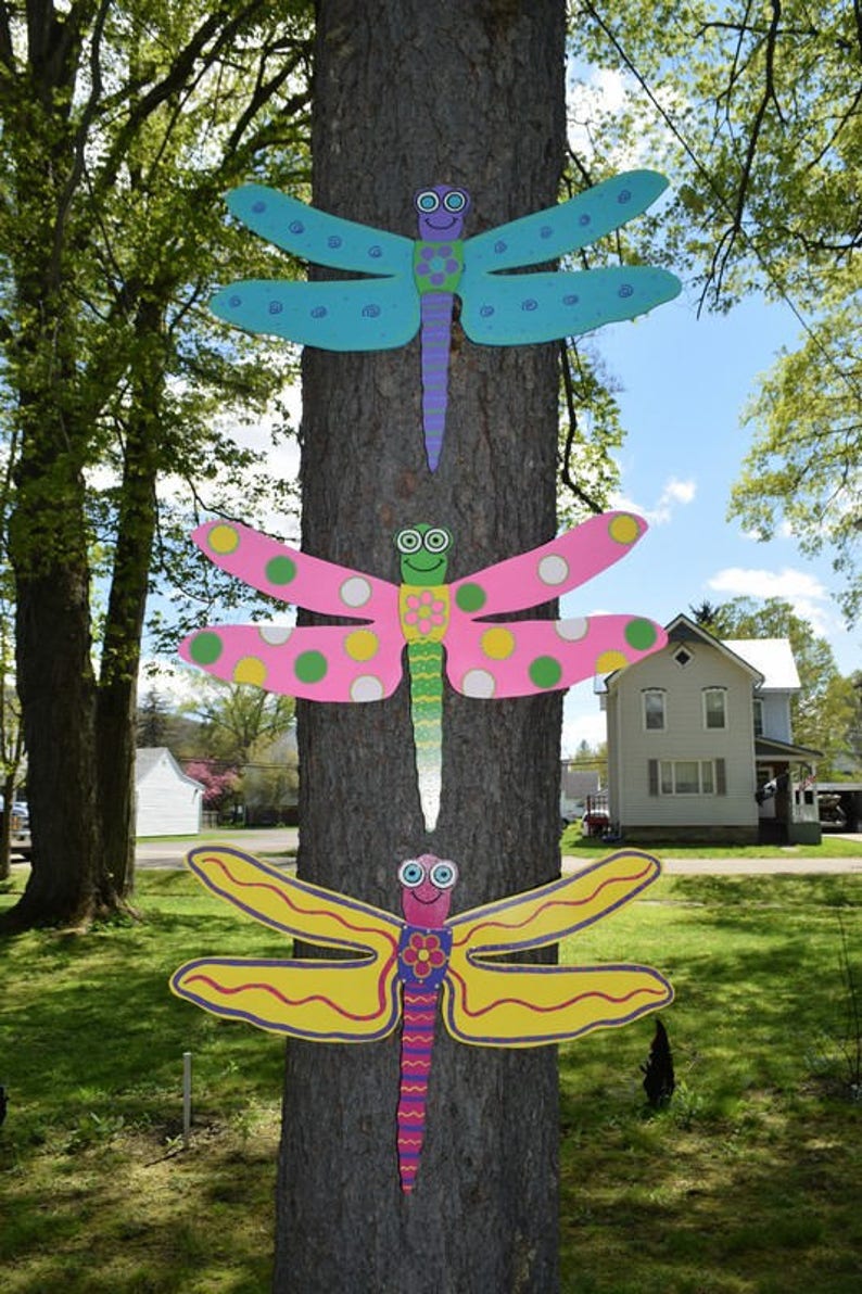 1 Dragonfly Yard Art Dragonfly Outdoor Wall Decor Dragonfly Etsy