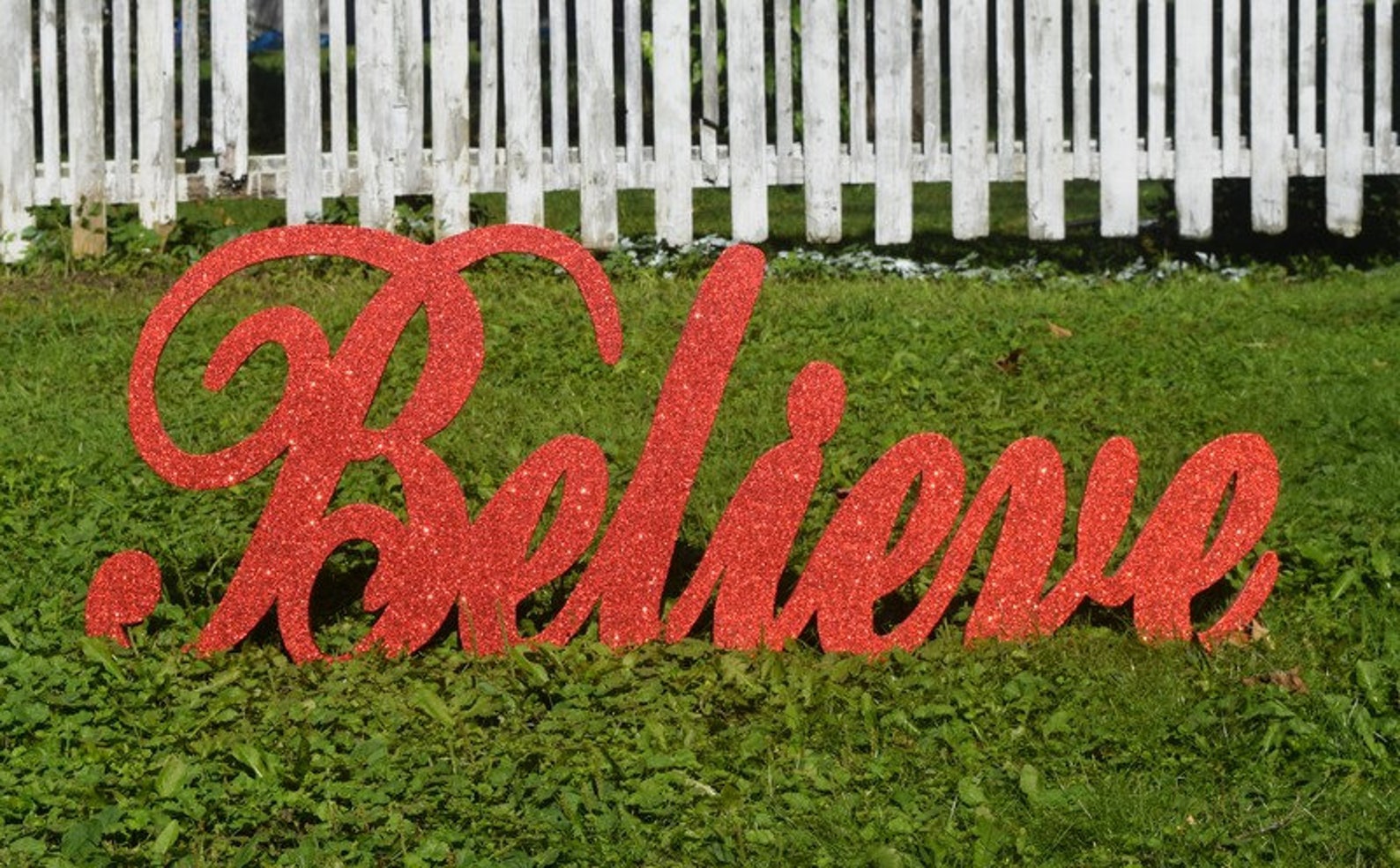 BELIEVE Christmas Yard Sign Outdoor Christmas Yard Art Etsy