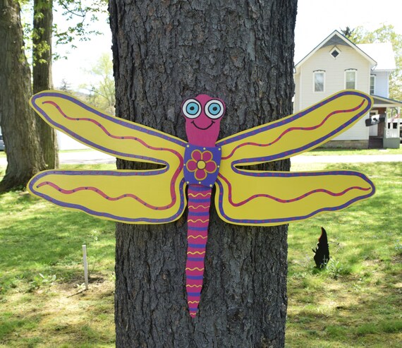 3 Set Dragonfly Yard Art Dragonfly Outdoor Wall Decor Etsy