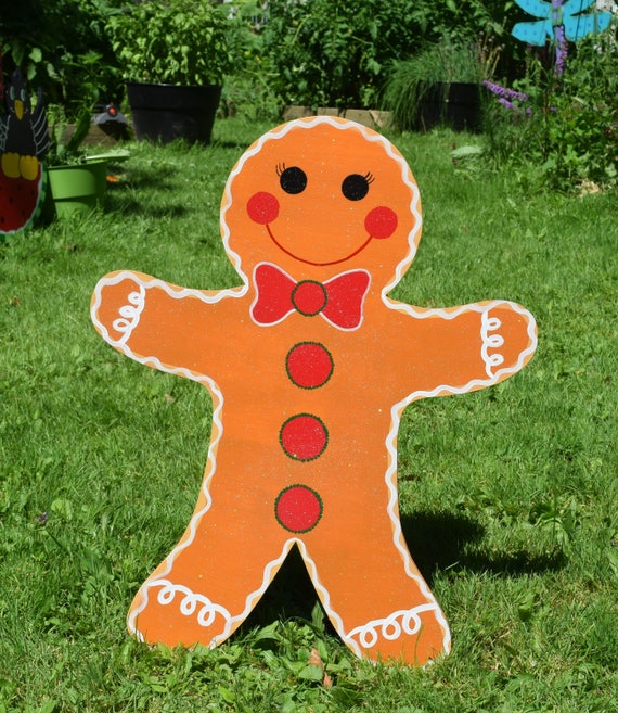 1 Gingerbread Man Yard Stake Gingerbread Man Yard Decoration Etsy