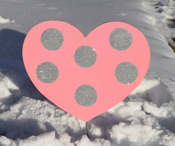 1 Glittered Valentines Day Heart Outdoor Valentines Yard Etsy