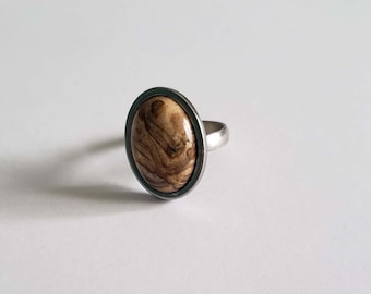 Jasper ring, stainless steel ring