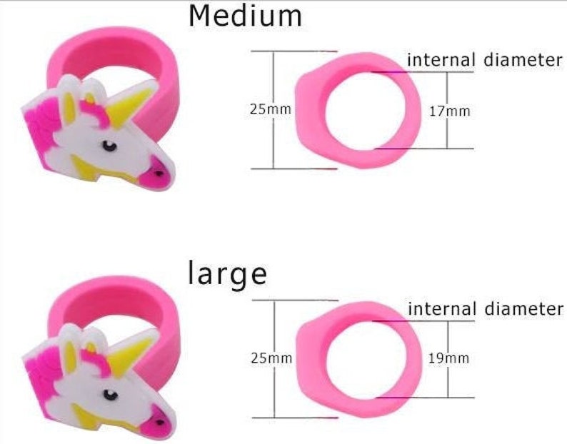 Unicorn silicone rings for children and adults Unicorn silicone rings for children and adults Gr.6