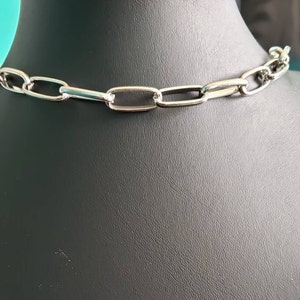 Trombone style choker, large rectangle chain / Trombone style choker, large rectangle chain