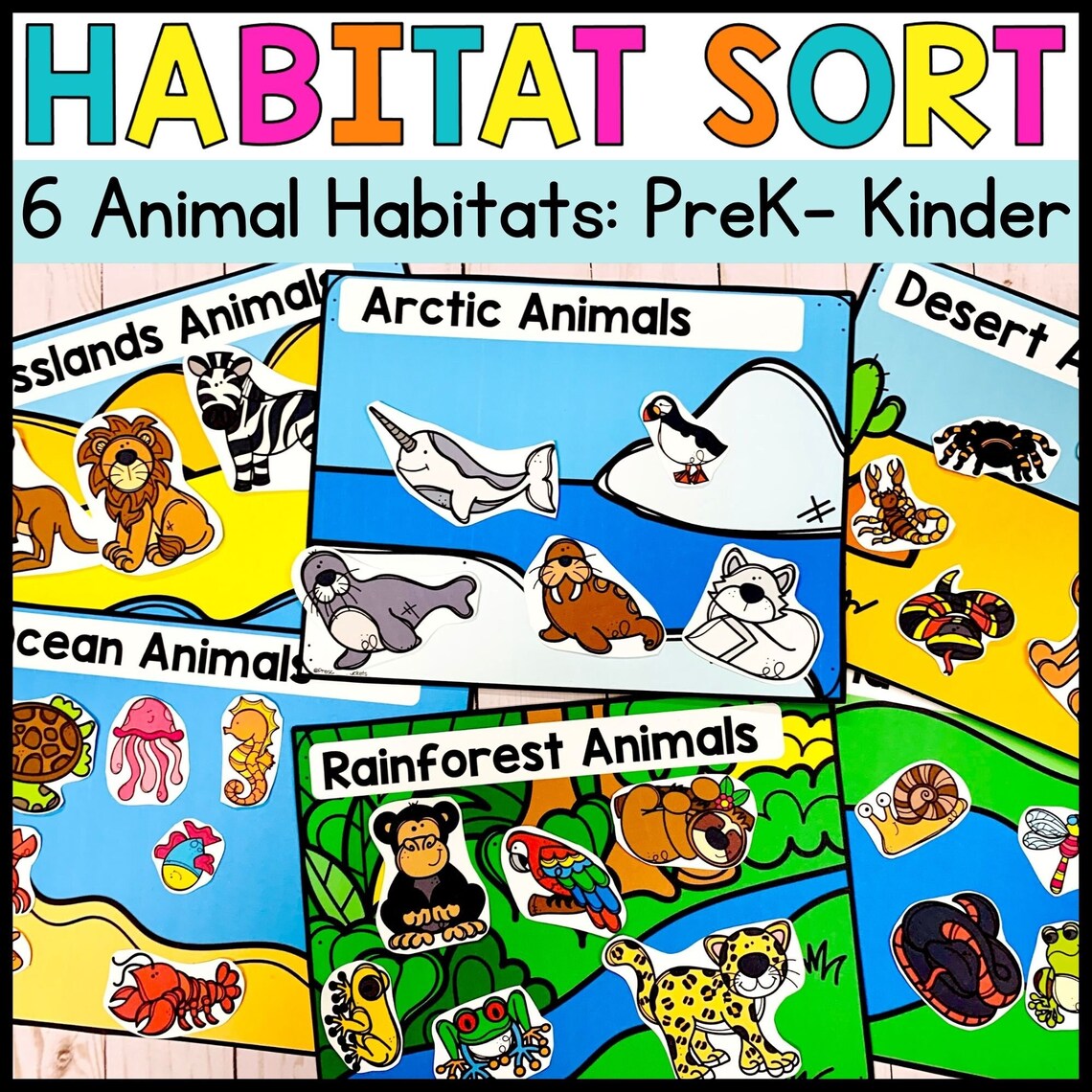 Animal Habitats Printable Sorting Activities Etsy