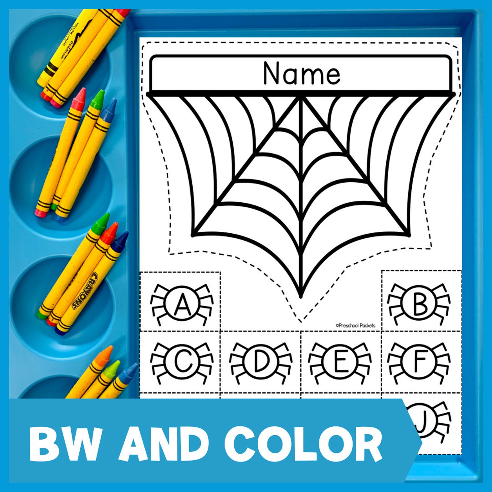 Halloween Name Craft Editable Spider Web Crafts for Kids Etsy