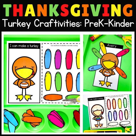 Thanksgiving Turkey Craft Printable Preschool and Kindergarten
