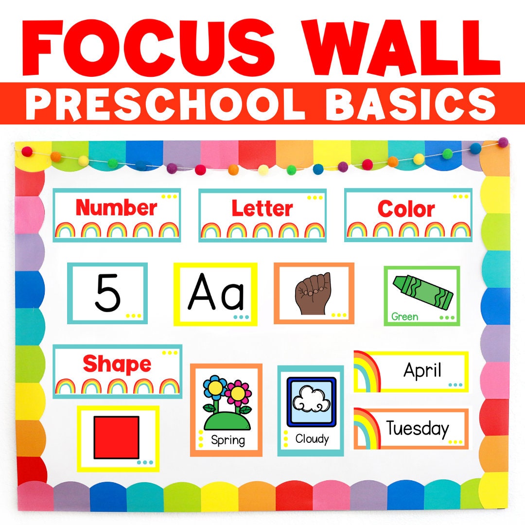 Bright and Colorful Rainbow Classroom Decor Preschool Focus Etsy