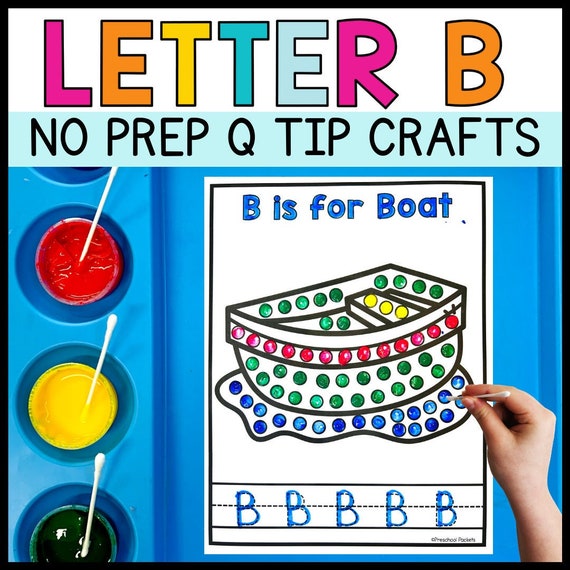 Letter B Alphabet Kids Crafts Q Tip Painting Fine Motor Skills