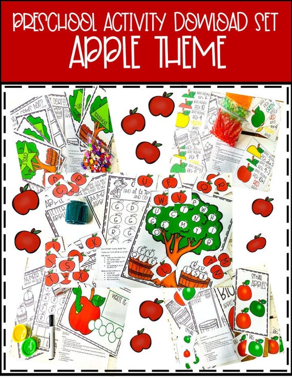 Printable Apple Activity Packet Preschool At Home lesson