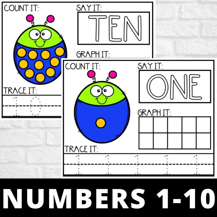 Preschool Numbers and Counting Worksheets | Etsy