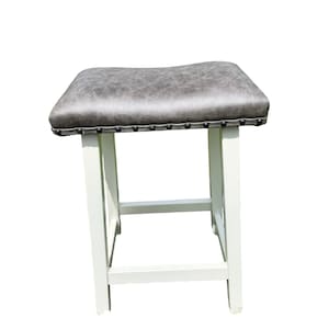 Amish Handcrafted Bar Stools with Real Leather Seats - Free Shipping!