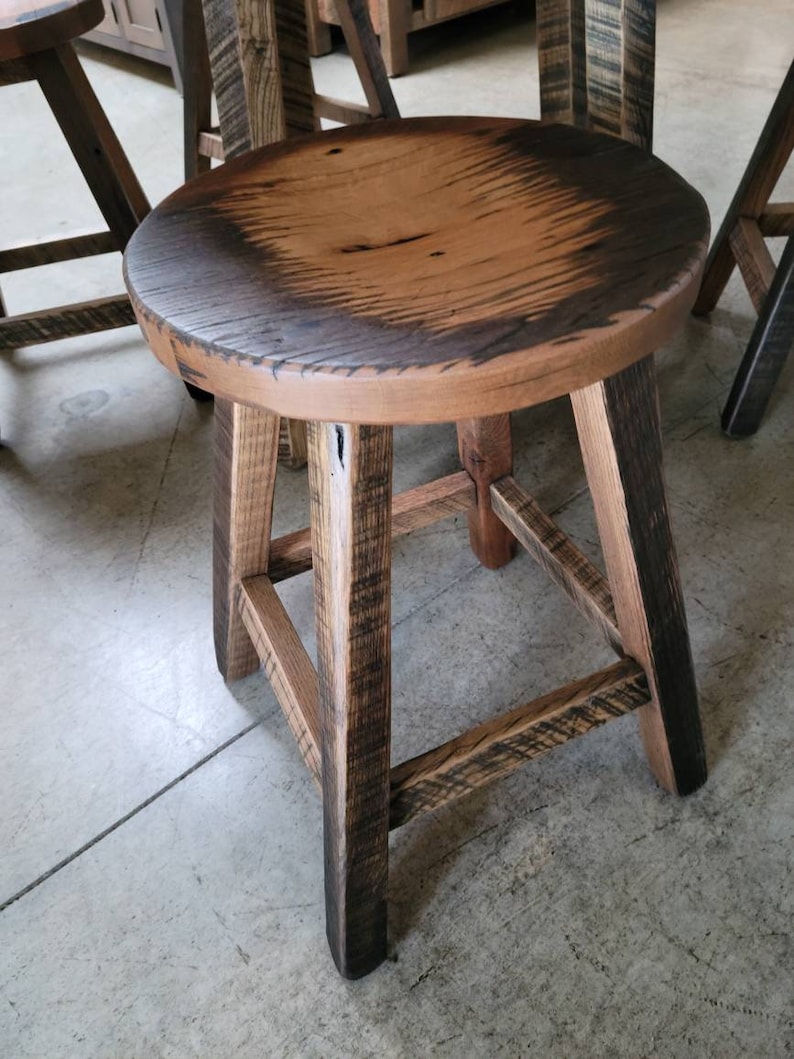 Reclaimed Lumber Wagon Wheel Table With Four Reclaimed Etsy