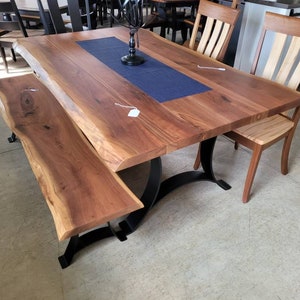 Live Edge Walnut Dining Table Set, Made in the U.S.A., with Free Shipping!
