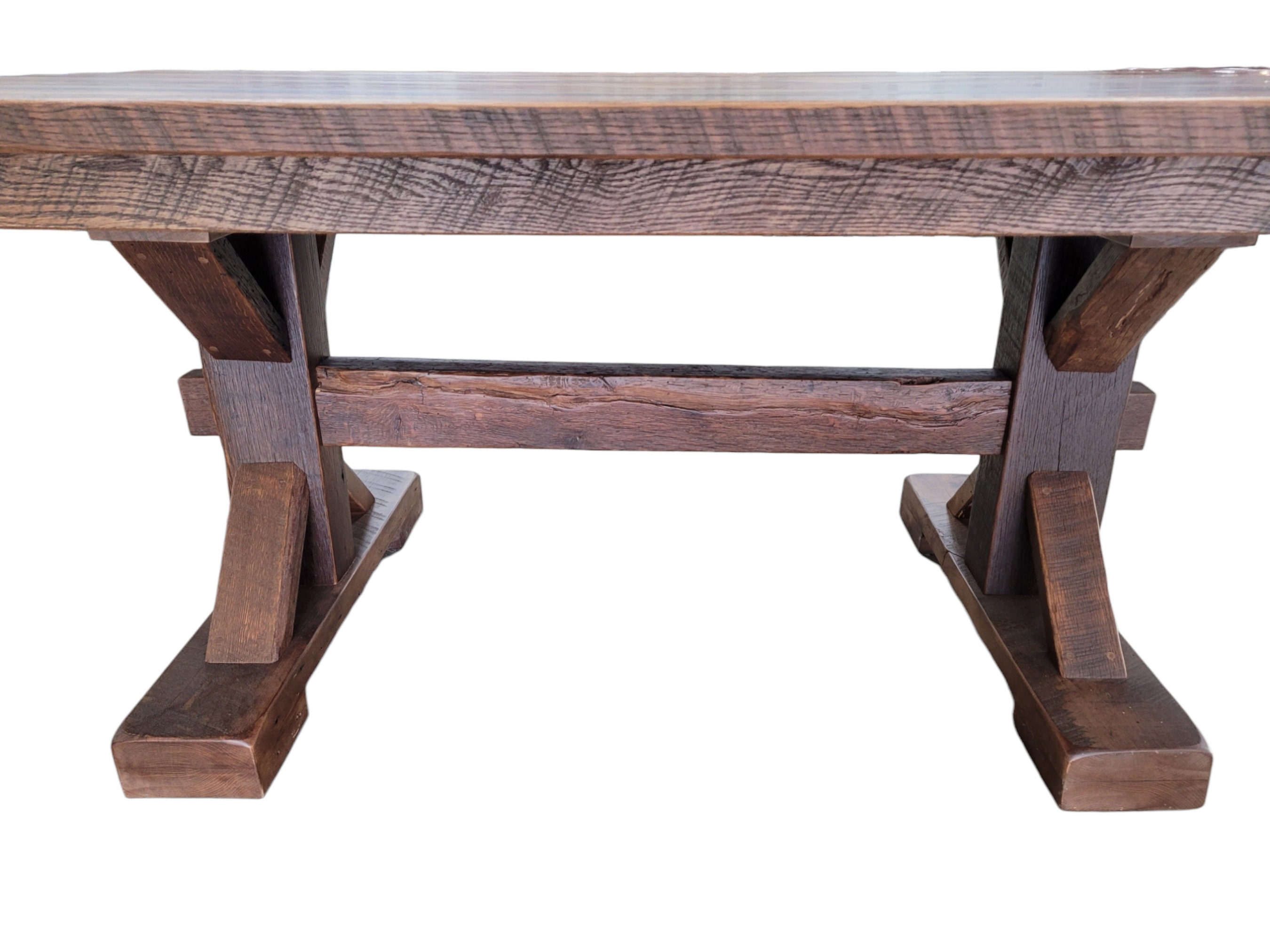 Reclaimed Barn Wood Trestle Table – Hand Built Lexington Style - Etsy