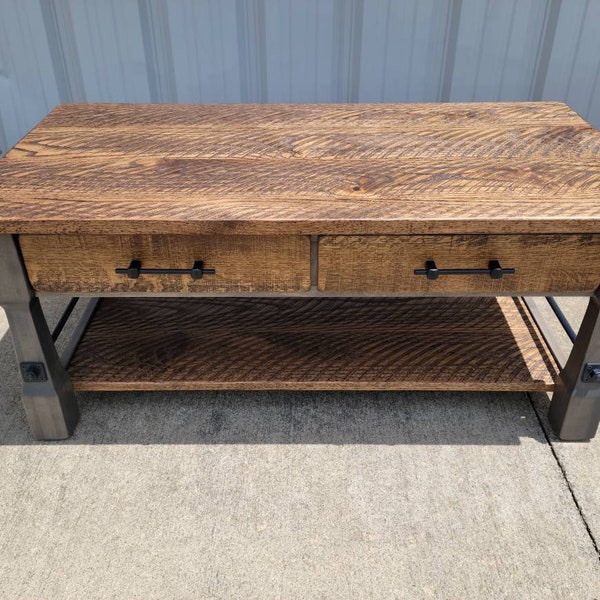 Rough Sawn Coffee Table - Hand Built in the USA, Free Shipping