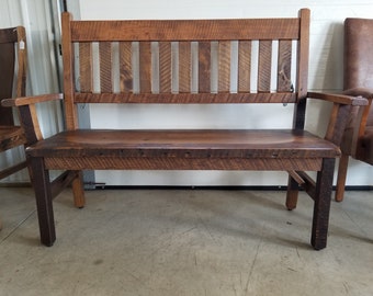 Reclaimed Wood Deacon's Bench, Free Shipping - Made in the USA!