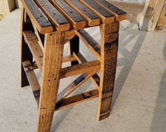 Whiskey Barrel Stave Bar Stools (Backless) - Made Entirely Of Whiskey Barrel Staves, FREE SHIPPING - Made in the U.S.A!!