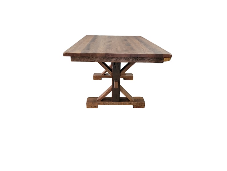 Reclaimed Barn Wood Trestle Table – Hand Built Lexington Style - Etsy