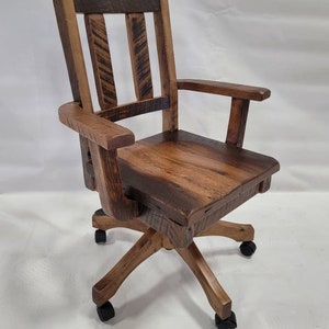 Reclaimed Barnwood Lumber Desk Chair, Very Heavy Duty, Free Shipping!