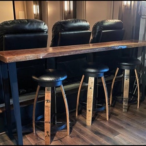 Whiskey Barrel Stave Bar Stools with Cushioned Swivel Seats, FREE SHIPPING - Made in the USA!