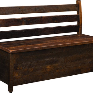 Reclaimed Barn Wood Storage Bench, Free Shipping - Made in the USA!