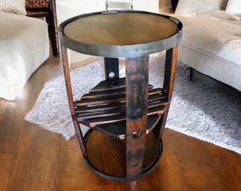 Whiskey Barrel Display Cabinet Shelf