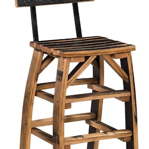 Whiskey Barrel Stave Bar Stools Made Entirely Of Whiskey Barrel Staves, FREE SHIPPING Made in the U.S.A image 3