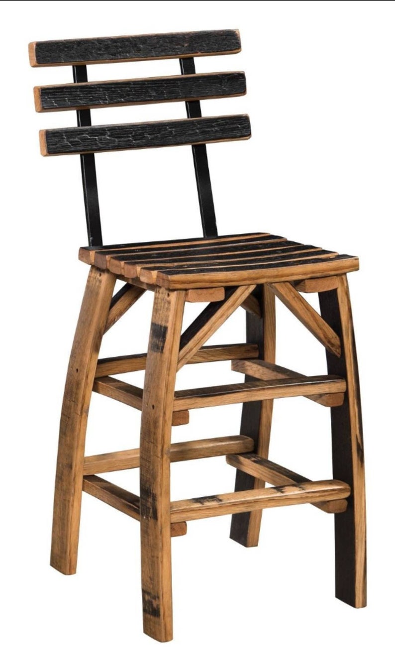 Whiskey Barrel Stave Bar Stools Made Entirely Of Whiskey Barrel Staves, FREE SHIPPING Made in the U.S.A image 3